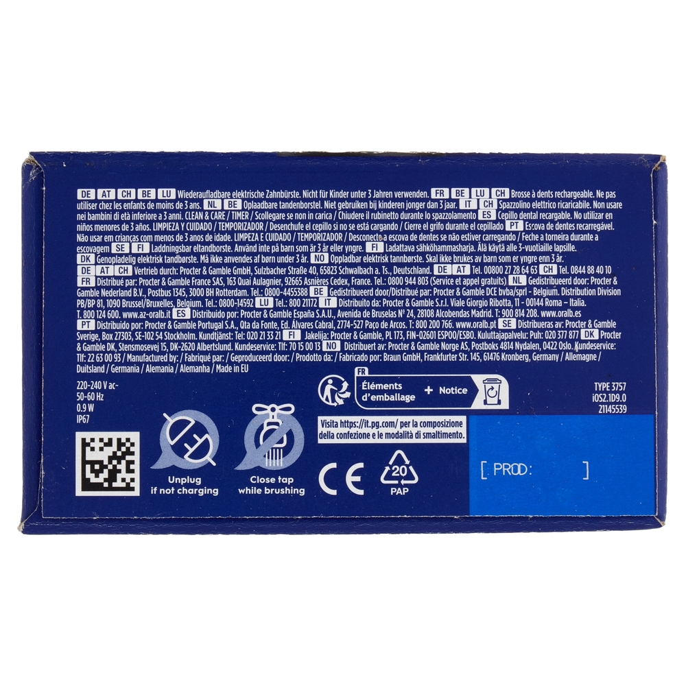 Oral-B iO Series 2 Spazzolino Elettrico Denti Ricaricabile Nero